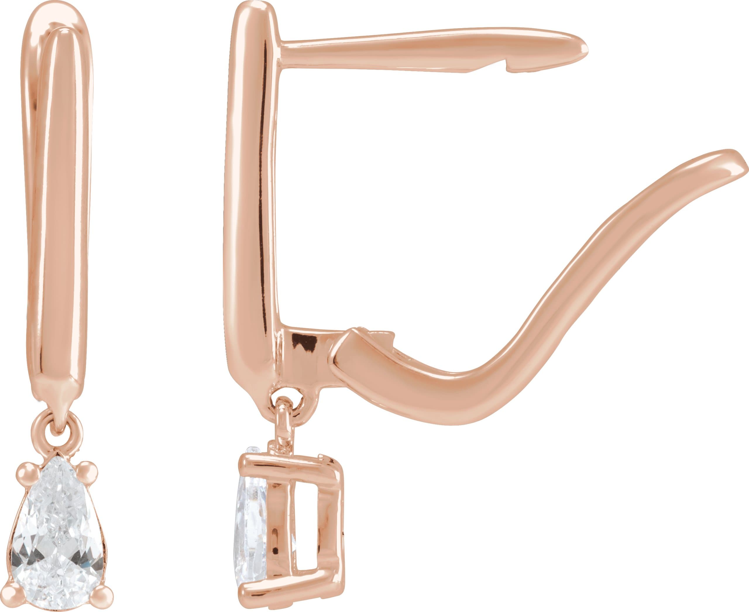 14K Rose 1/2 CTW Lab-Grown Diamond Lever Back Earrings