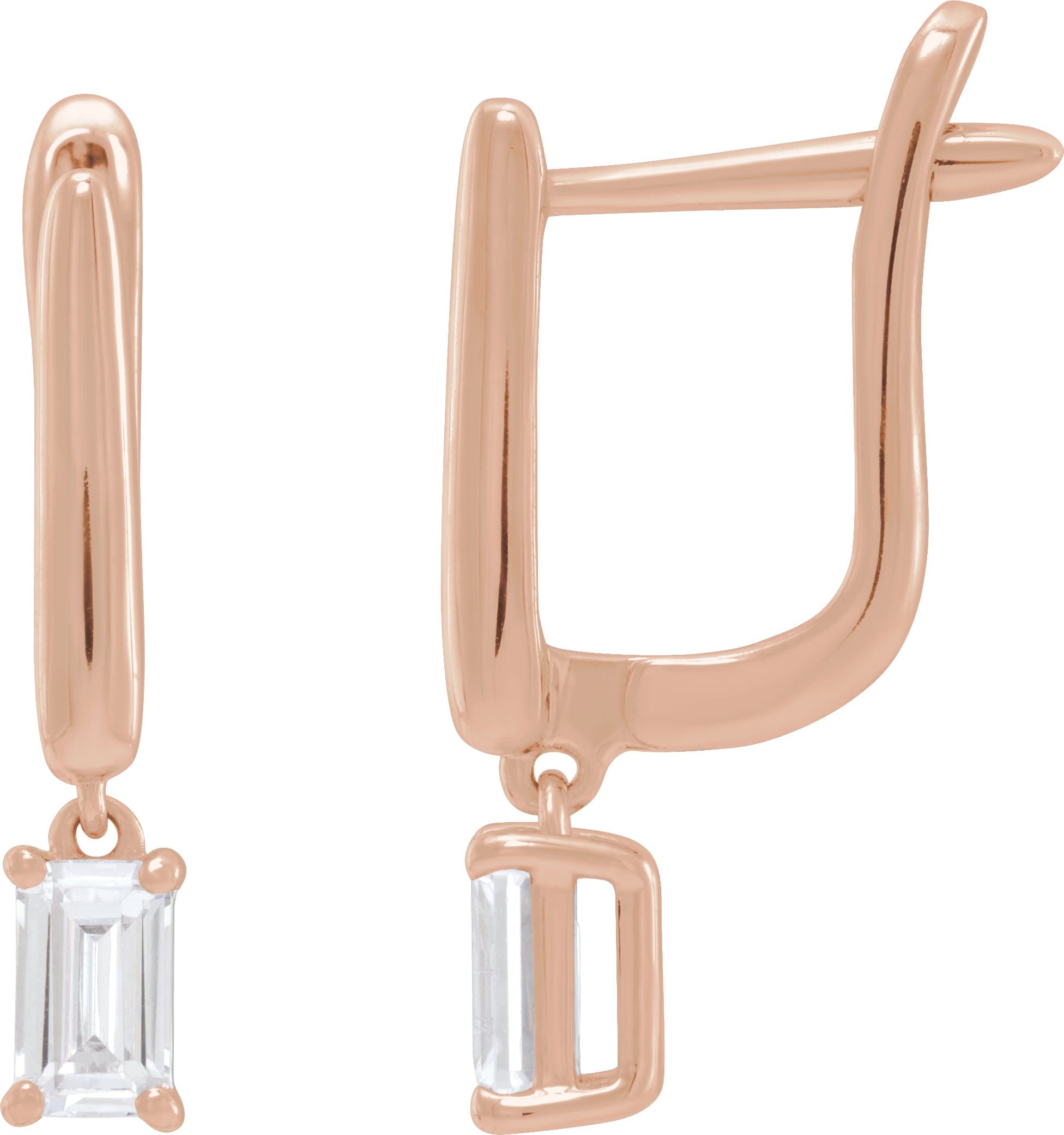 14K Rose 3/4 CTW Lab-Grown Diamond Lever Back Earrings