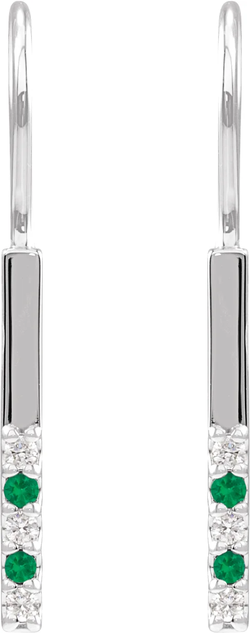 Accented Bar Earrings, view 3