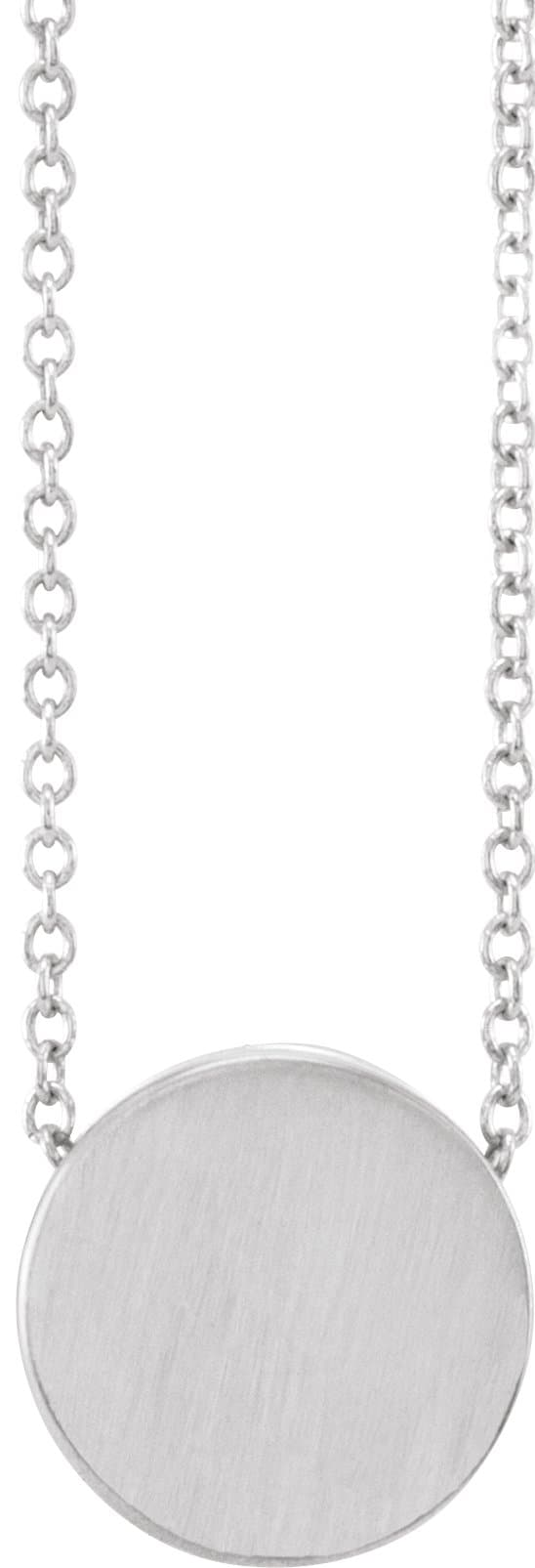 14K Yellow 10 mm Engravable Disc 16-18 Necklace