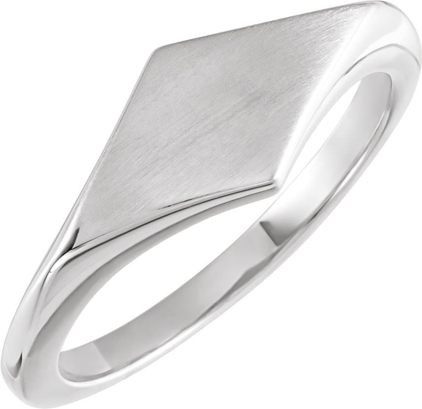 14K Rose Geometric Signet Ring