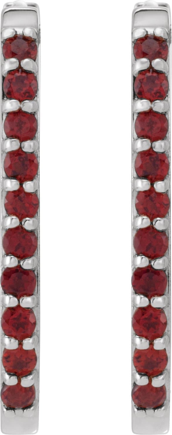 Accented Elongated Hoop Earrings view 2