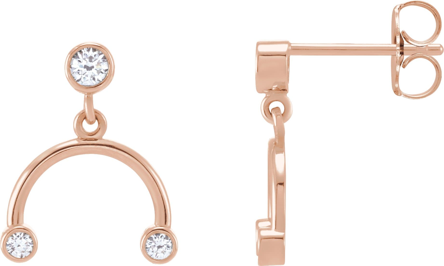 14K Rose 1/5 Natural Diamond Mobile Earring