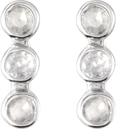 Three-Stone Bar Earrings view 2