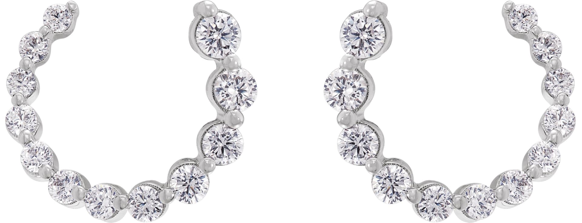 14K Rose 1/2 CTW Lab-Grown Diamond Front-Back Earrings