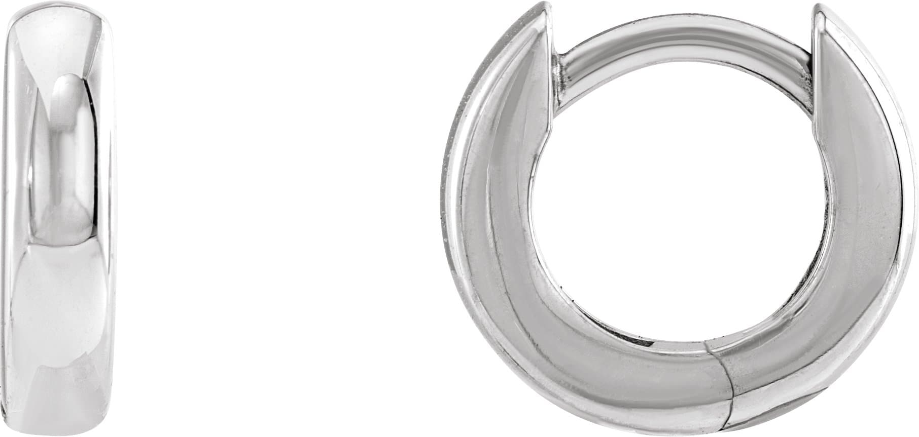 14K Rose 12 mm Hinged Hoop Earrings