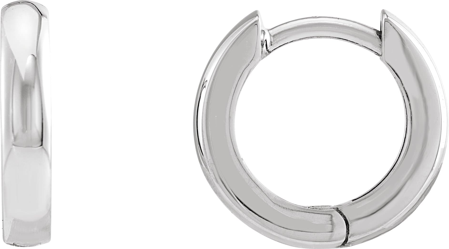 14K Rose 12 mm Hinged Hoop Earrings