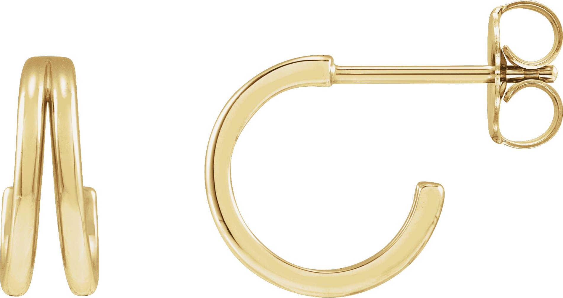 14K Rose 10 mm Hoop Earring