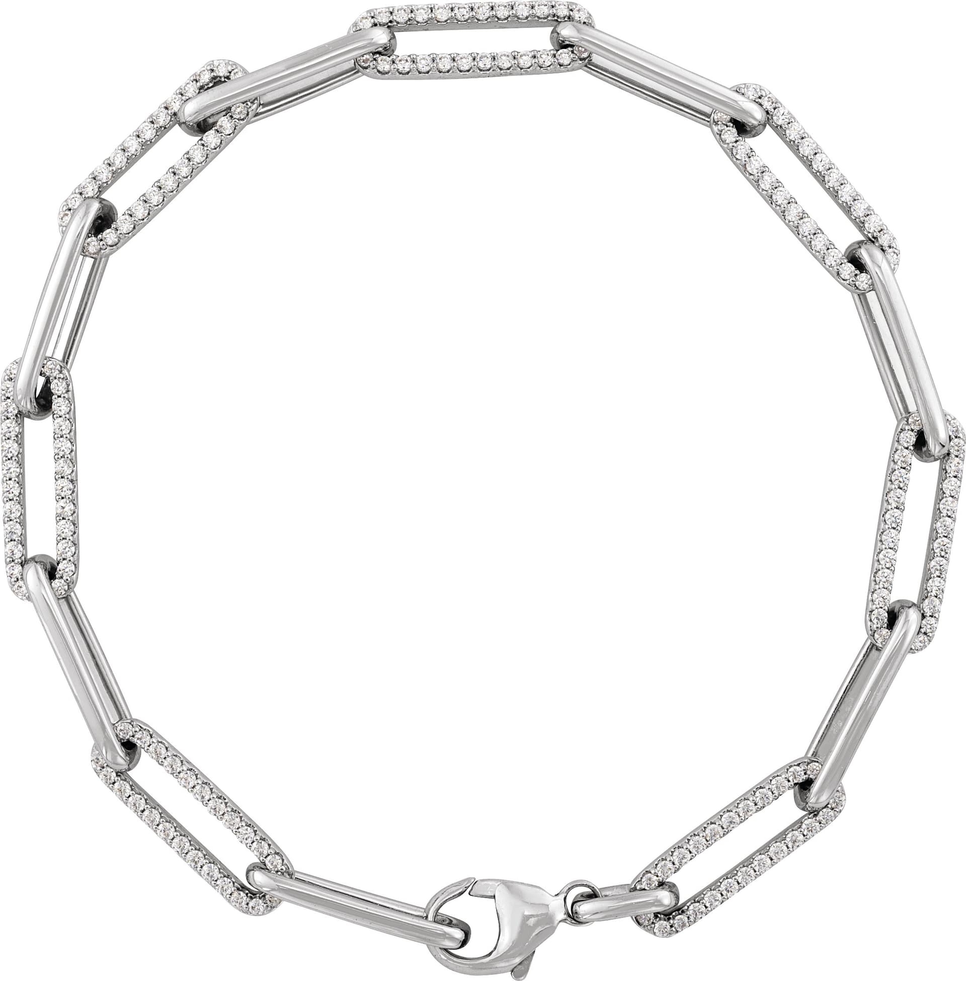 14K Rose 1 CTW Natural Diamond Link 7" Bracelet