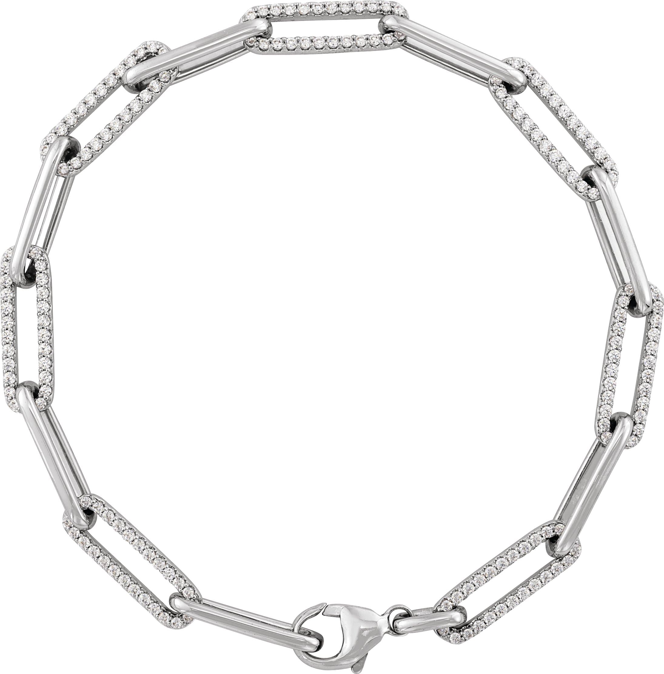 14K Rose 1 CTW Natural Diamond Link 7" Bracelet