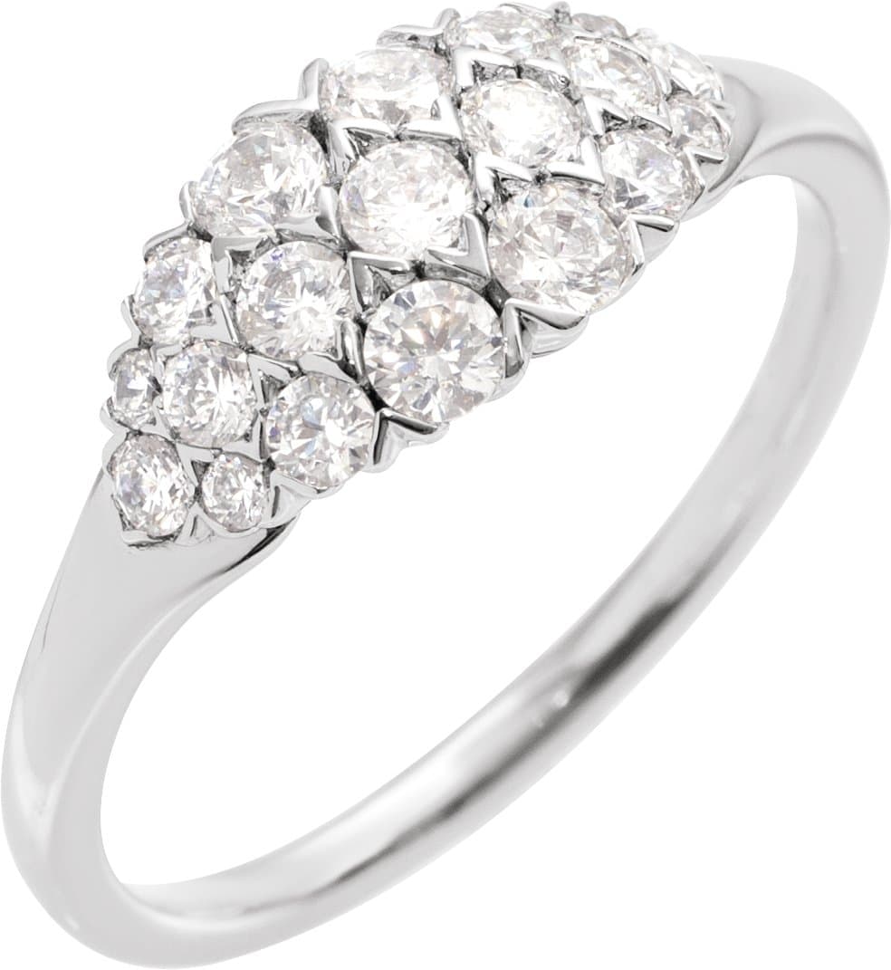 14K Rose 1/2 CTW Natural Diamond Cluster Ring