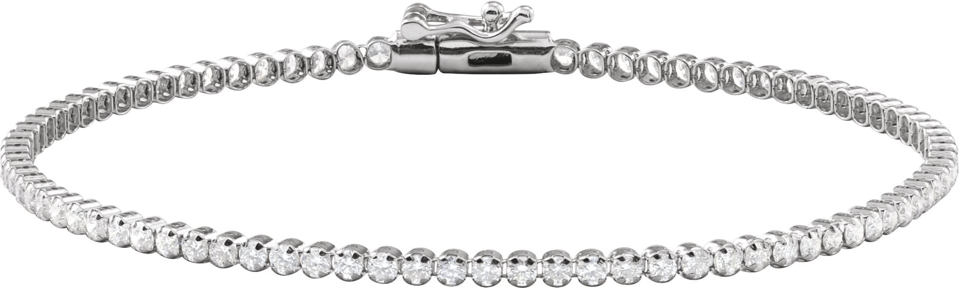 14K Yellow Gold 1 5/8 CTW Natural Diamond Lightweight Line 7" Bracelet