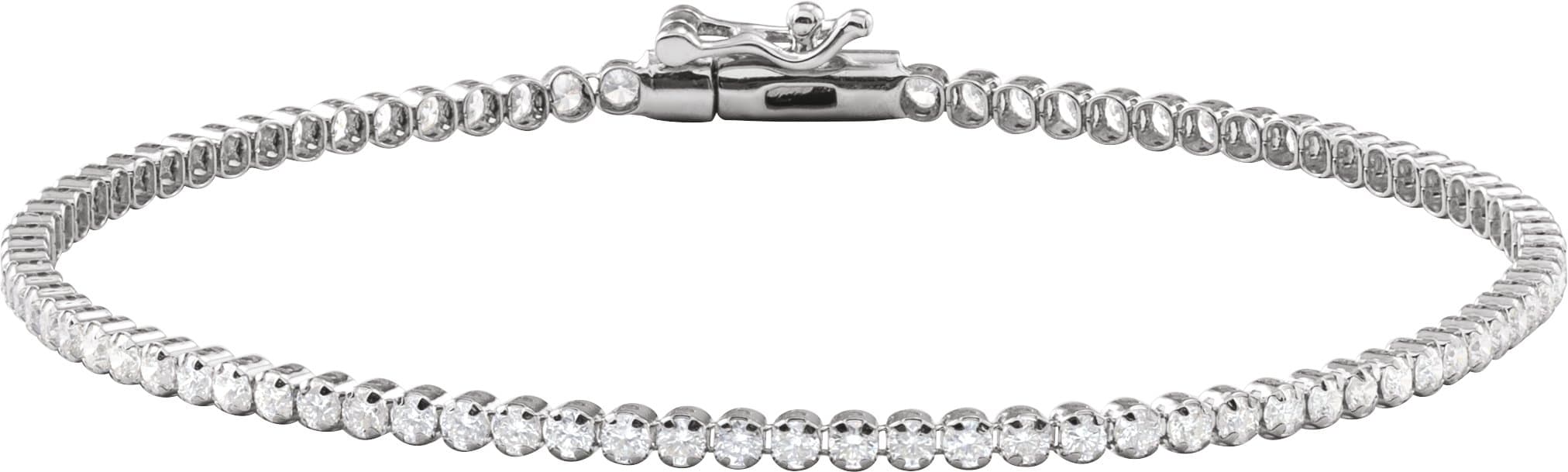 14K Yellow Gold 1 5/8 CTW Natural Diamond Lightweight Line 7" Bracelet