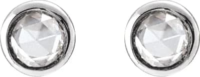 Round Rose-Cut Bezel-Set Earrings, view 3