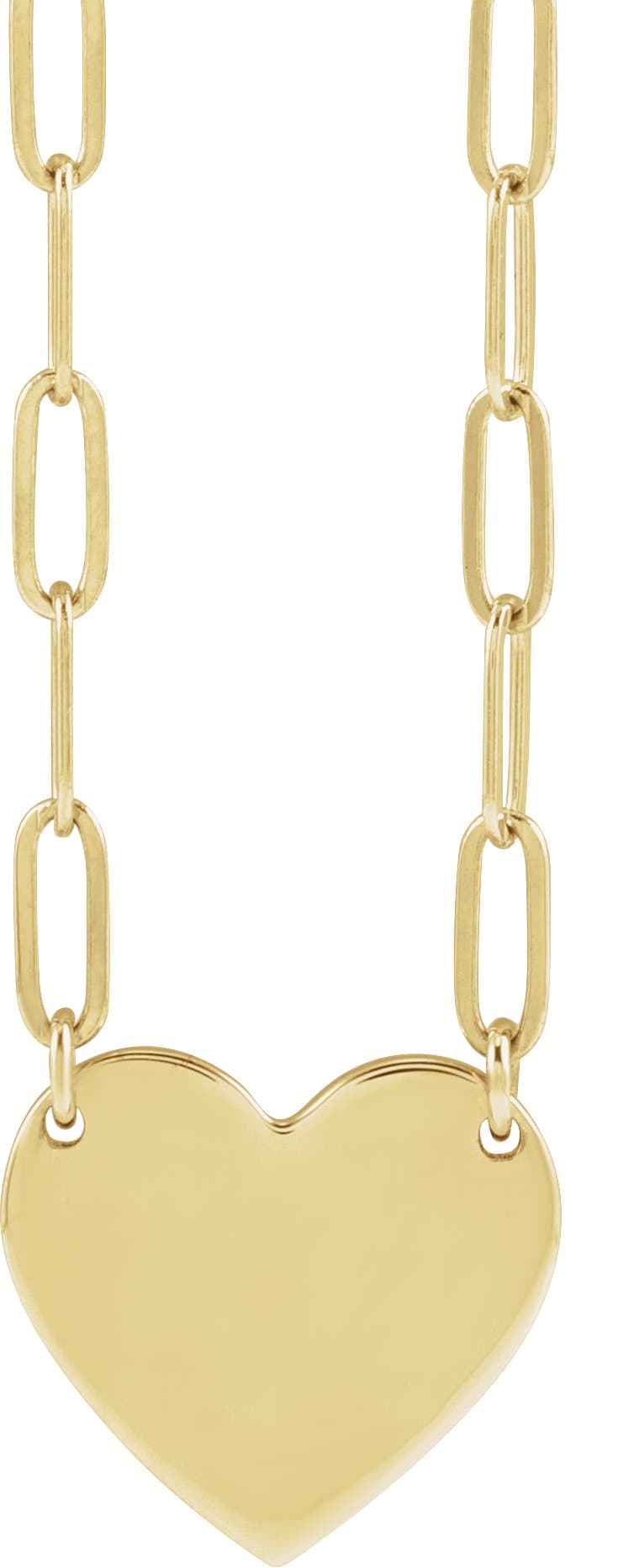 14K White Engravable Heart 18 Necklace