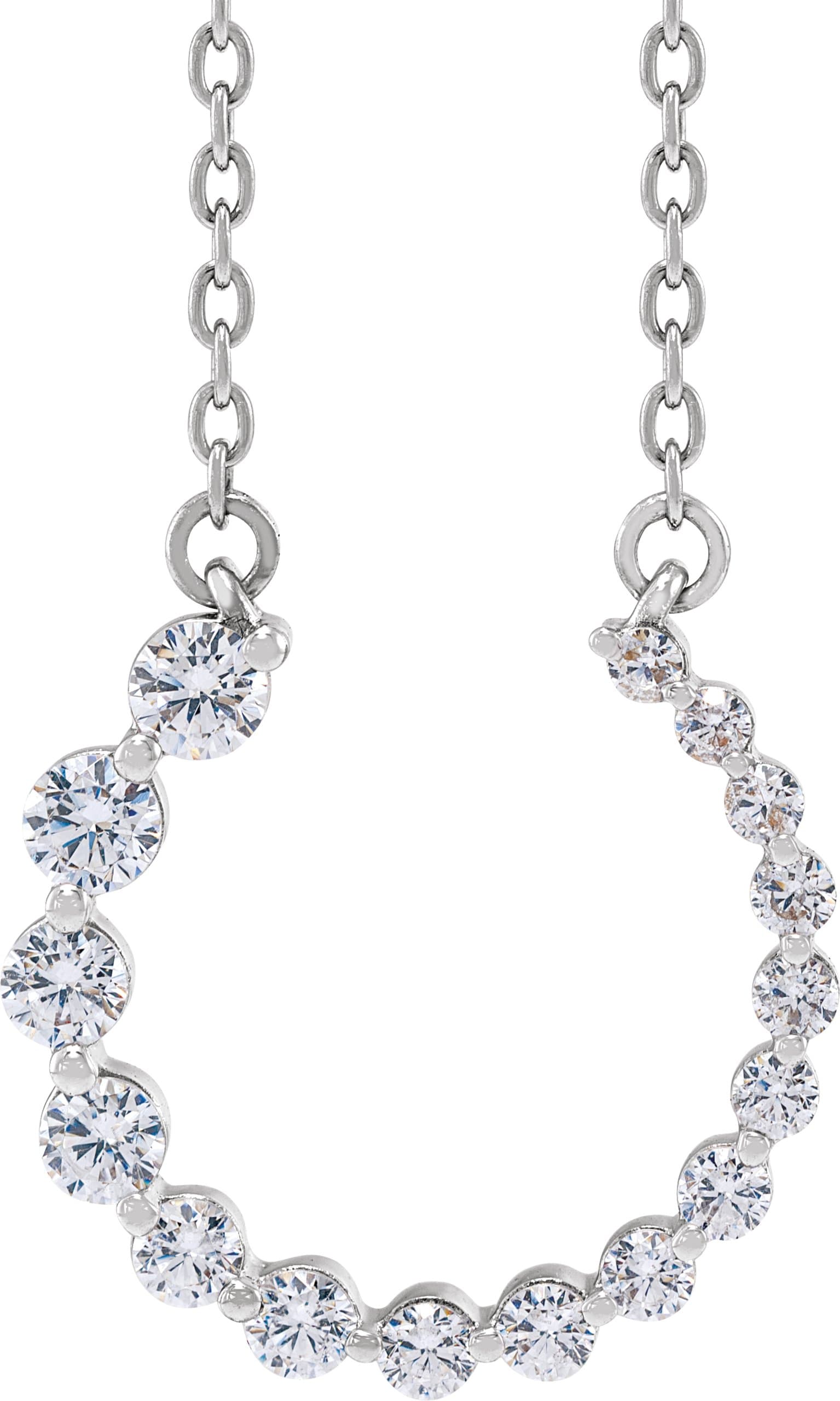 14K Rose 3/8 CTW Lab-Grown Diamond Graduated Circle 16-18 Necklace