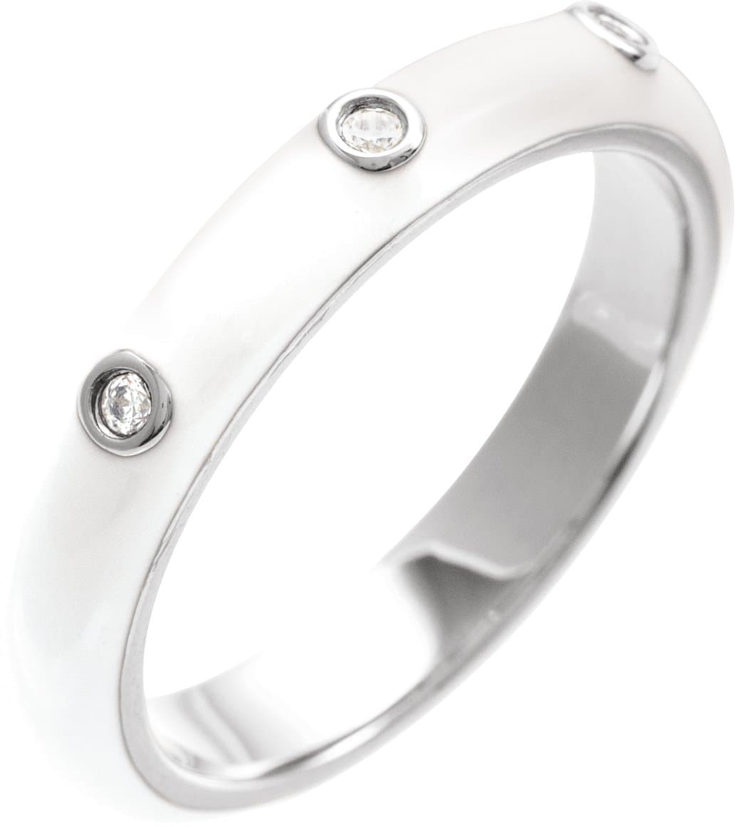 14K Rose .05 CTW Natural Diamond & Black Enamel Ring