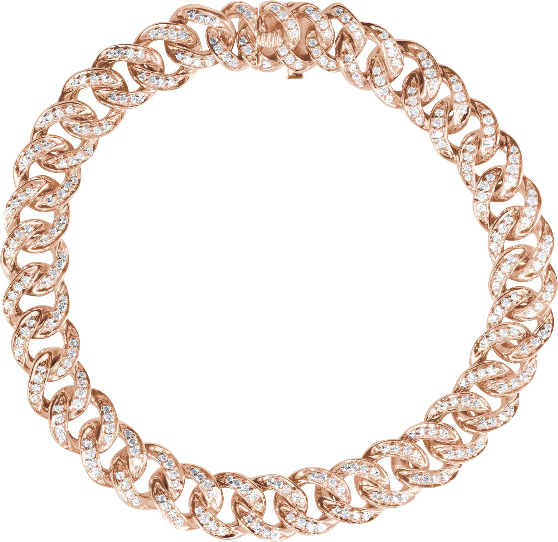 14K Rose 1 1/2 CTW Natural Diamond Link 7" Bracelet