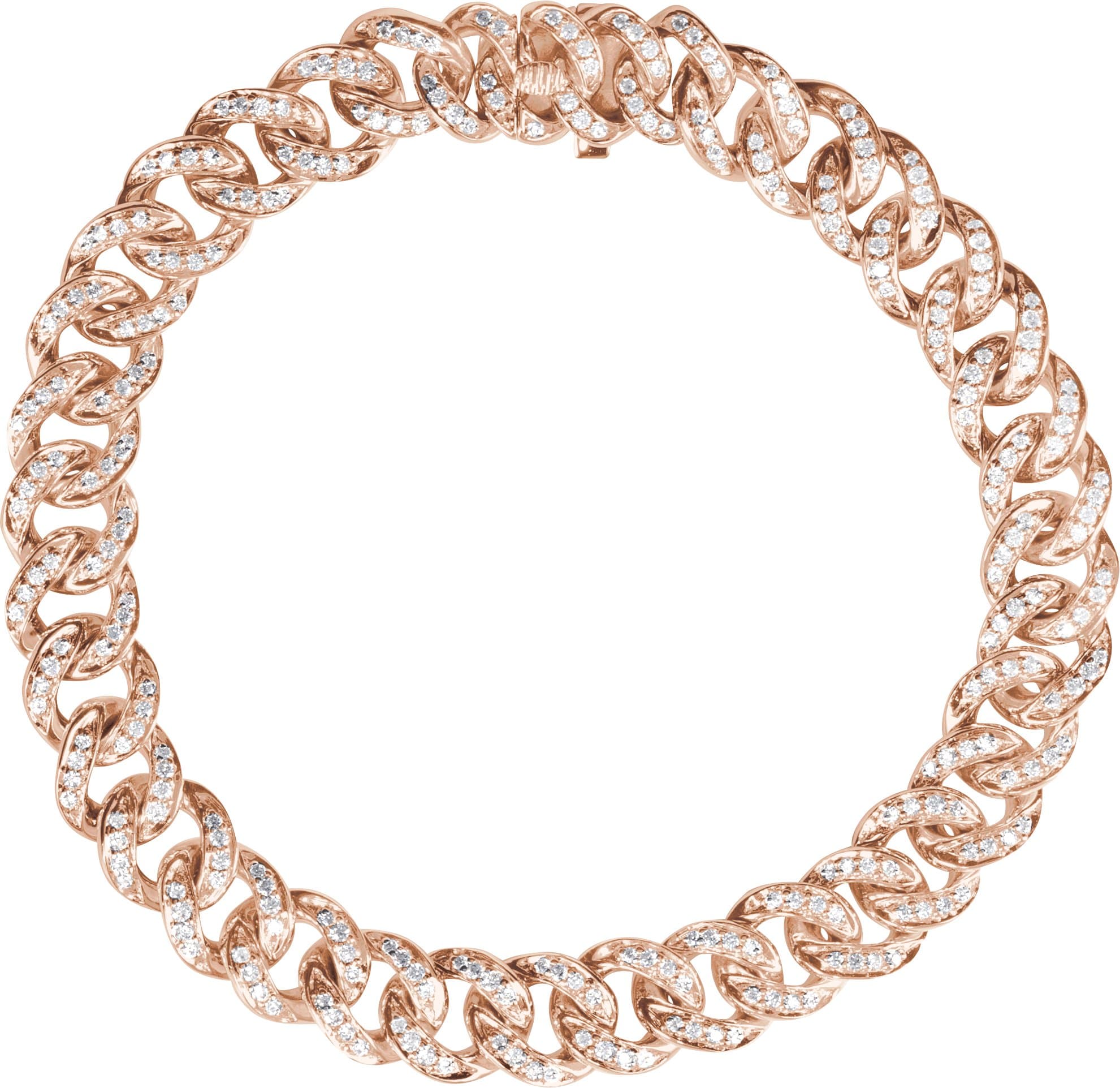 14K Rose 1 1/2 CTW Natural Diamond Link 7" Bracelet