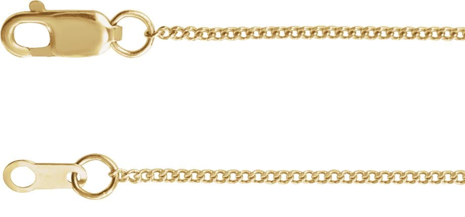 14K Rose 1 mm Diamond-Cut Curb 16 Chain