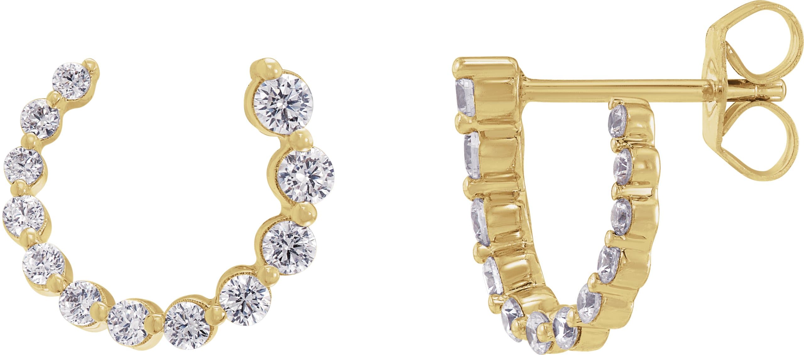 14K Rose 1/2 CTW Lab-Grown Diamond Front-Back Earrings
