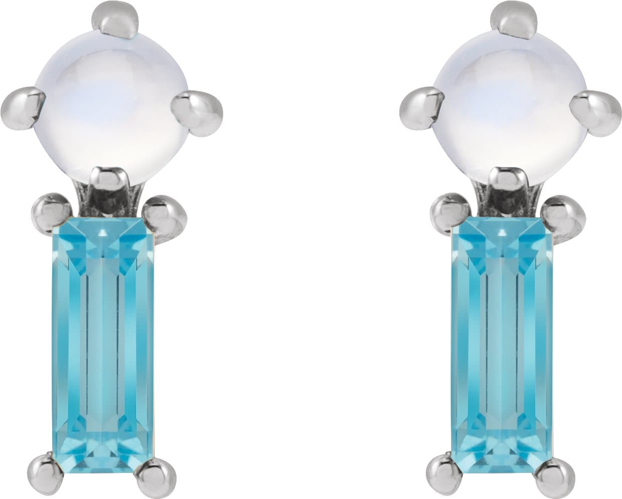 Two-Stone Bar Earrings view 2
