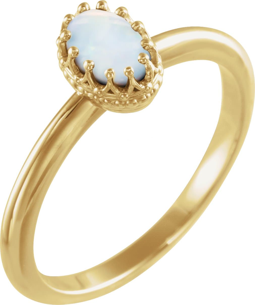 14K Rose Natural Pink Tourmaline Crown Ring