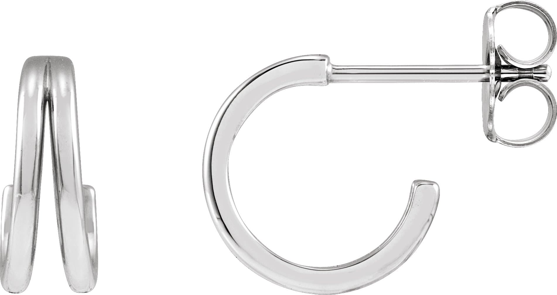 14K Rose 10 mm Hoop Earring
