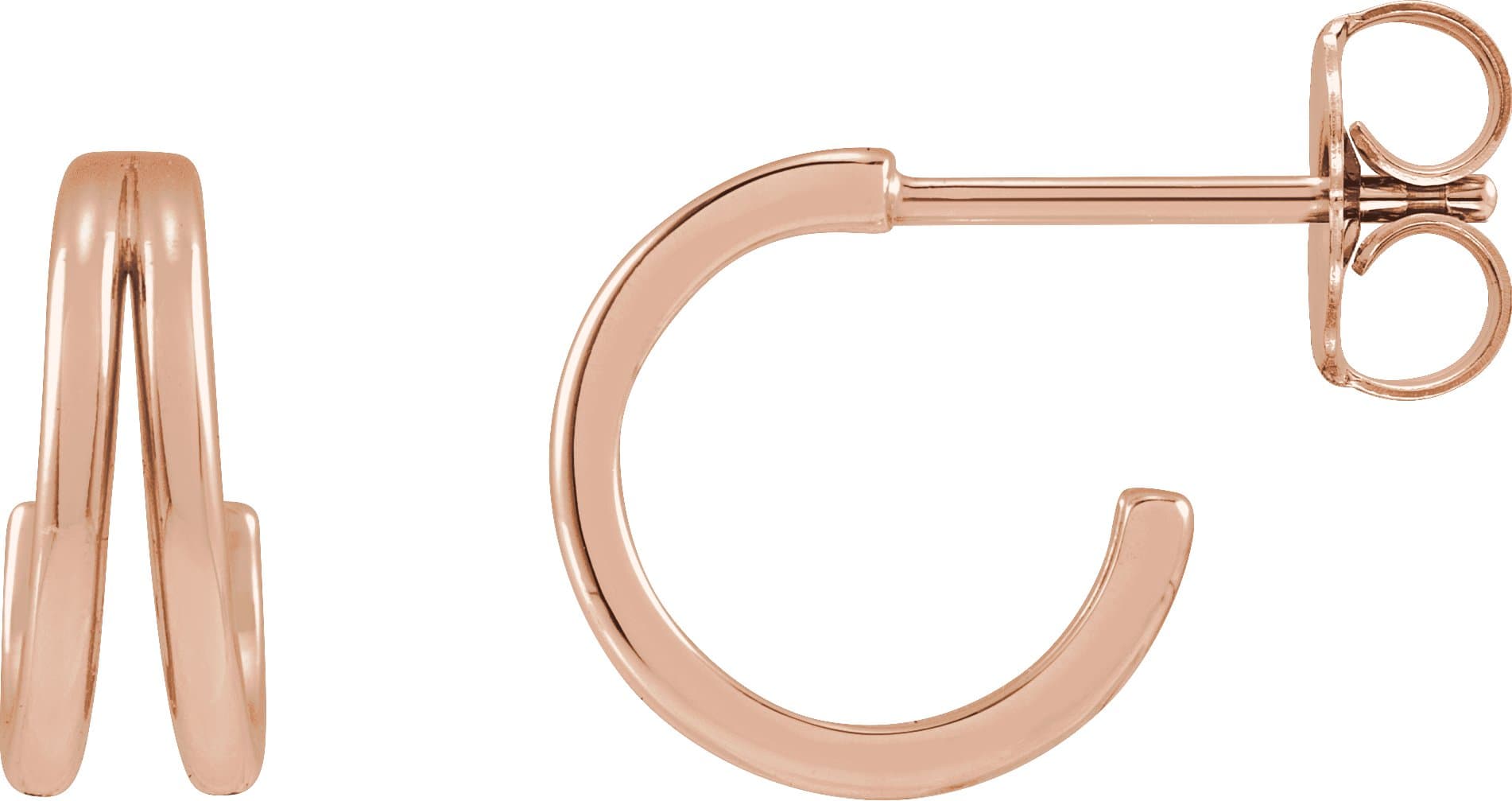 14K Rose 10 mm Hoop Earring