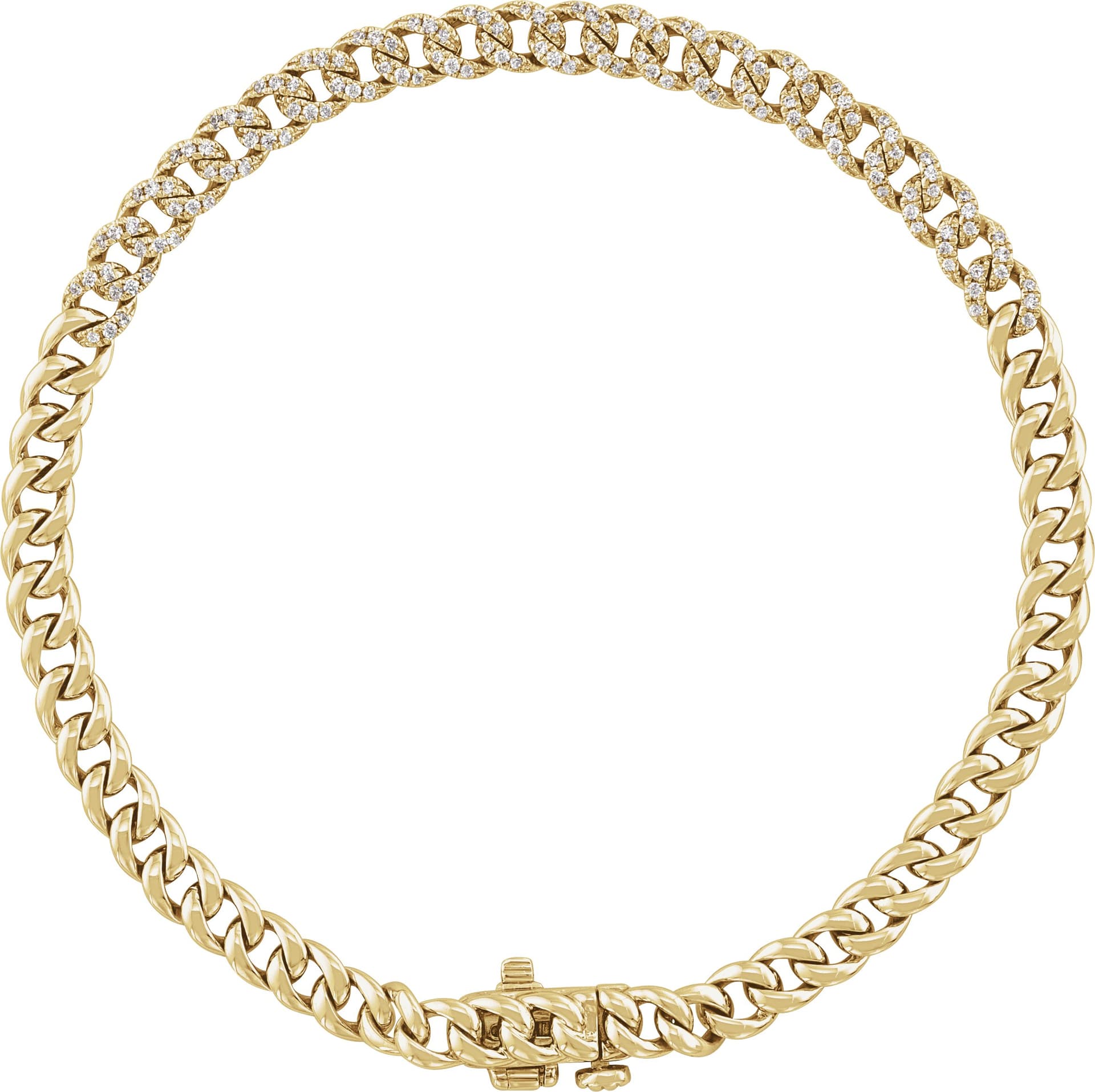 14K Rose 1/2 CTW Natural Diamond Link 7 1/4" Bracelet