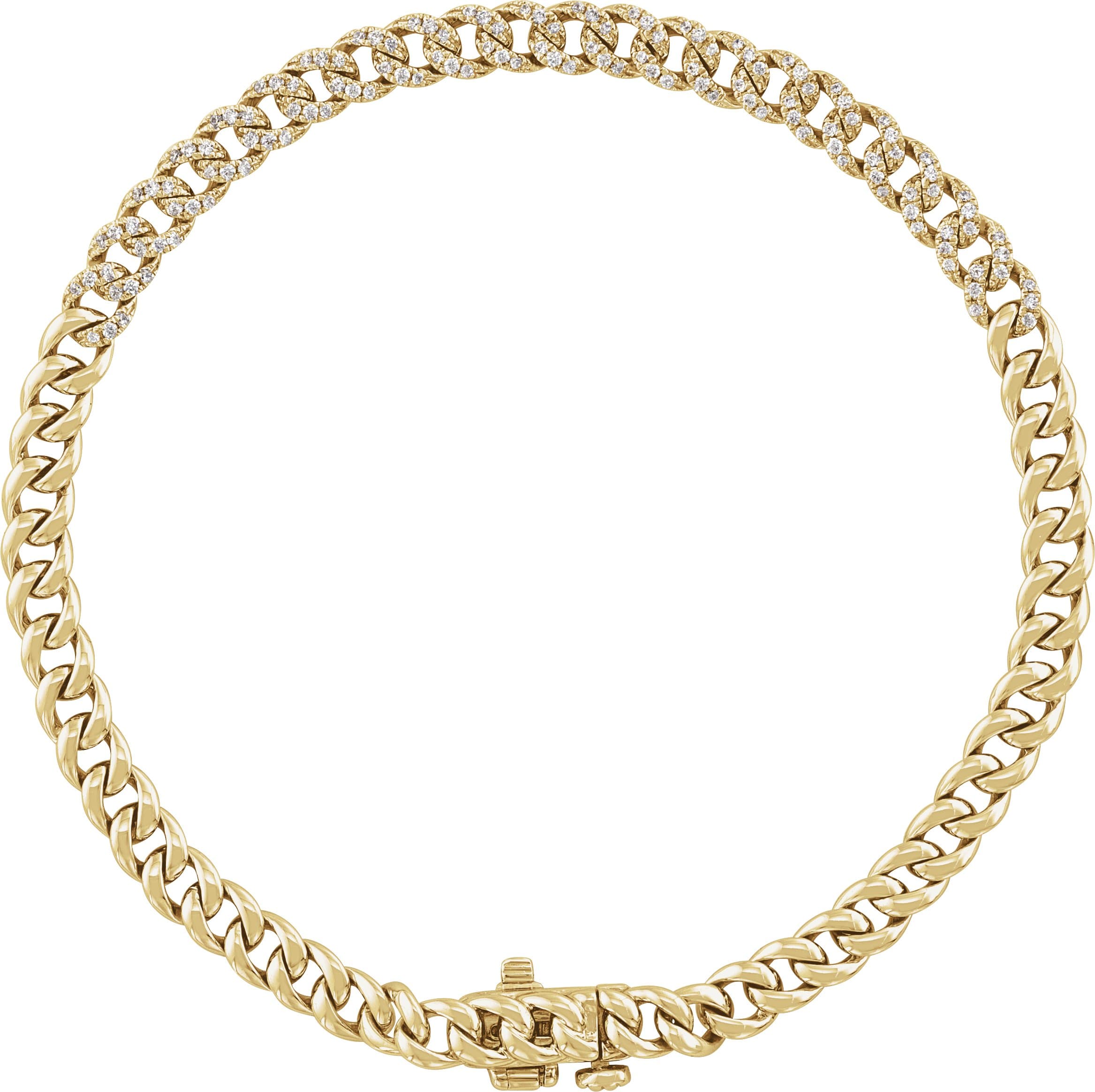 14K Rose 1/2 CTW Natural Diamond Link 7 1/4" Bracelet