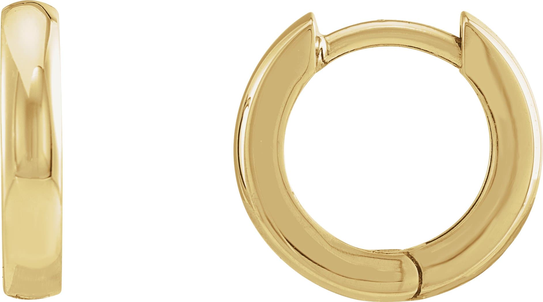 14K Rose 12 mm Hinged Hoop Earrings