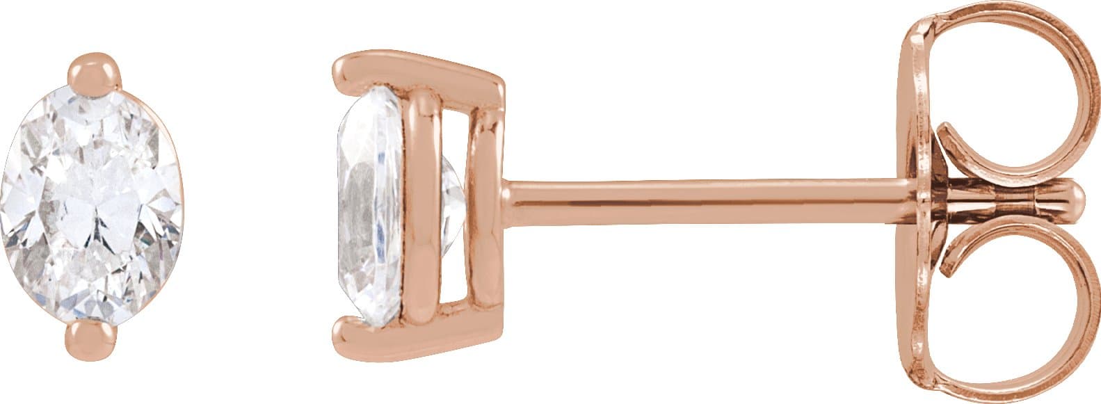 14K Rose 1/2 CTW Natural Diamond Stud Earrings