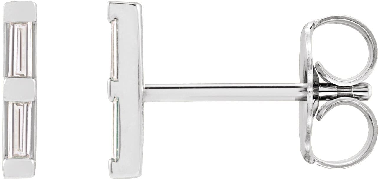 14K Rose 1/8 CTW Natural Diamond Bar Earrings