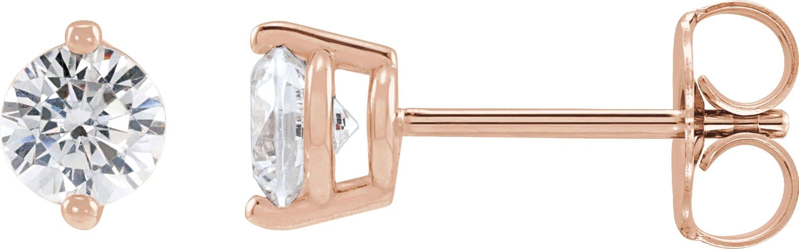 14K Rose .03 CTW Natural Diamond 2-Prong Stud Earrings