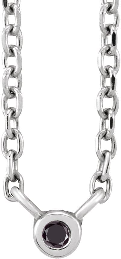 14K Rose .03 CT Natural Black Diamond 16-18 Necklace