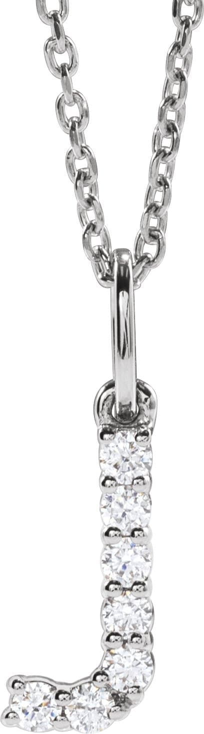 14K Rose 1/3 CTW Lab-Grown Diamond Initial M 16-18 Necklace