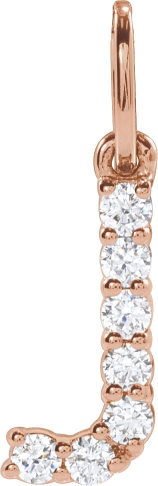 14K Rose Gold 1/3 CTW Lab-Grown Diamond Initial M 16-18" Necklace 