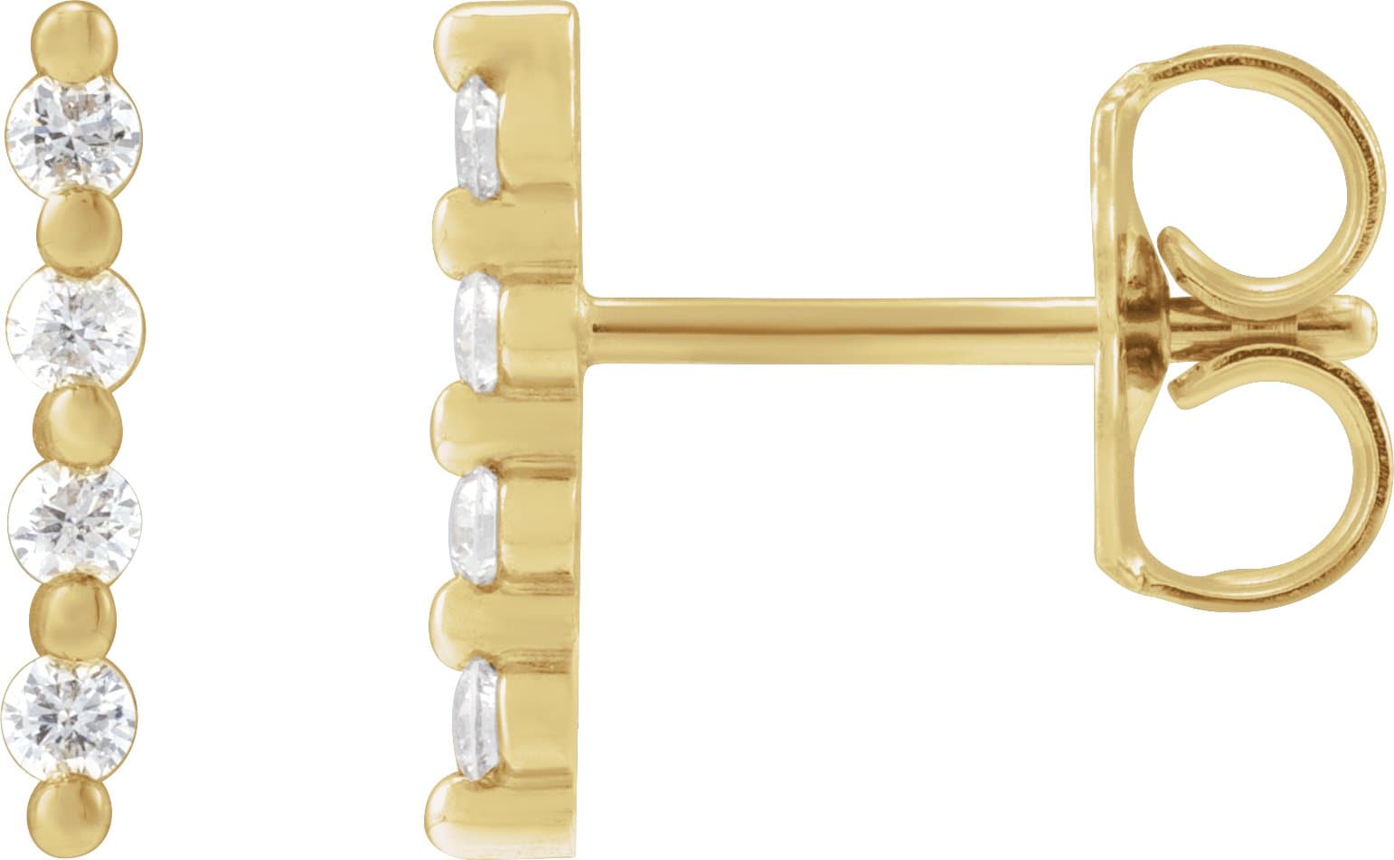 14K Rose 1/10 CTW Natural Diamond Bar Earrings