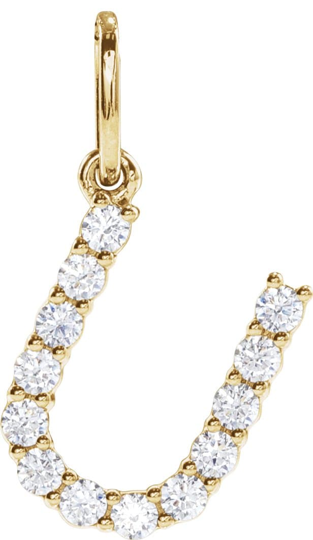 14K Rose 1/3 CTW Lab-Grown Diamond Initial M Pendant