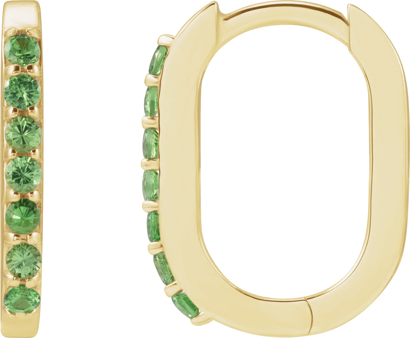 Accented Elongated Hoop Earrings