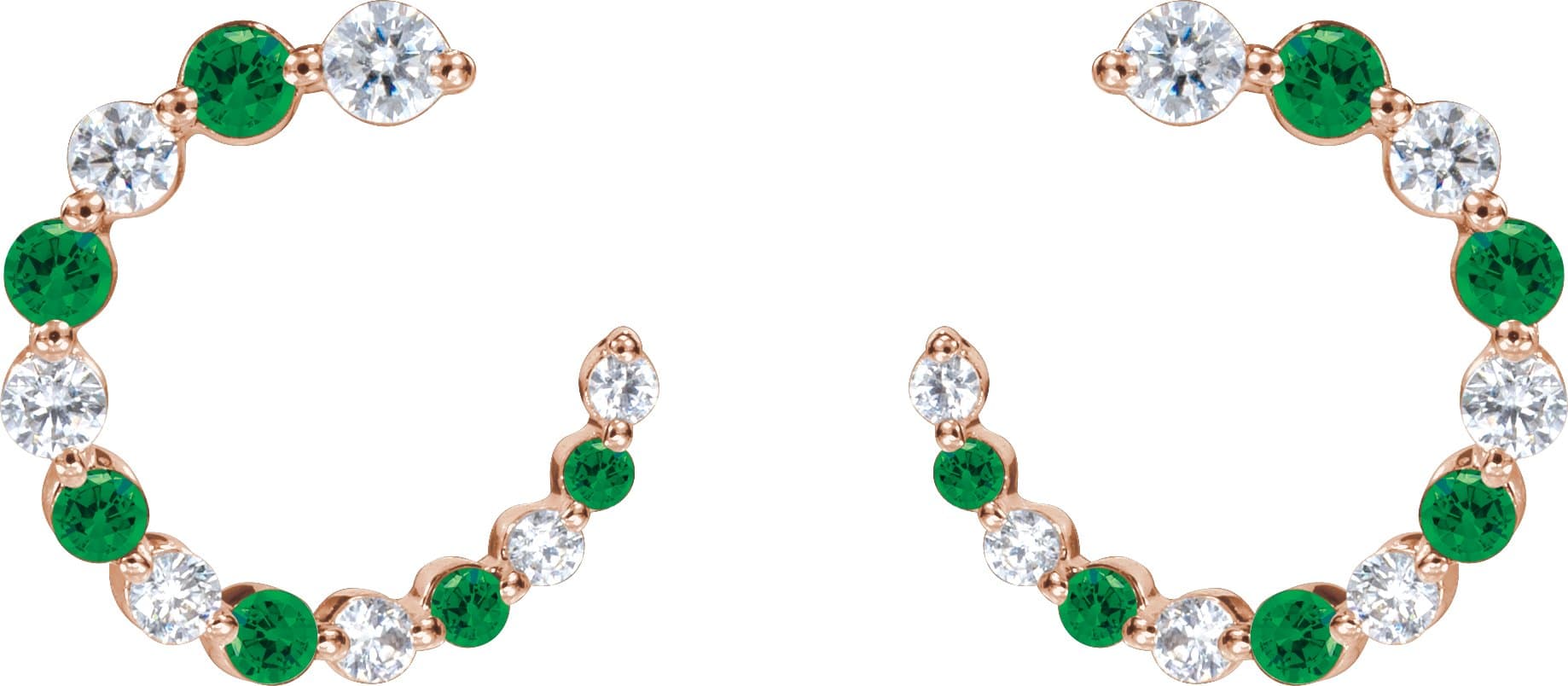 Accented Front-Back Hoop Earrings view 2
