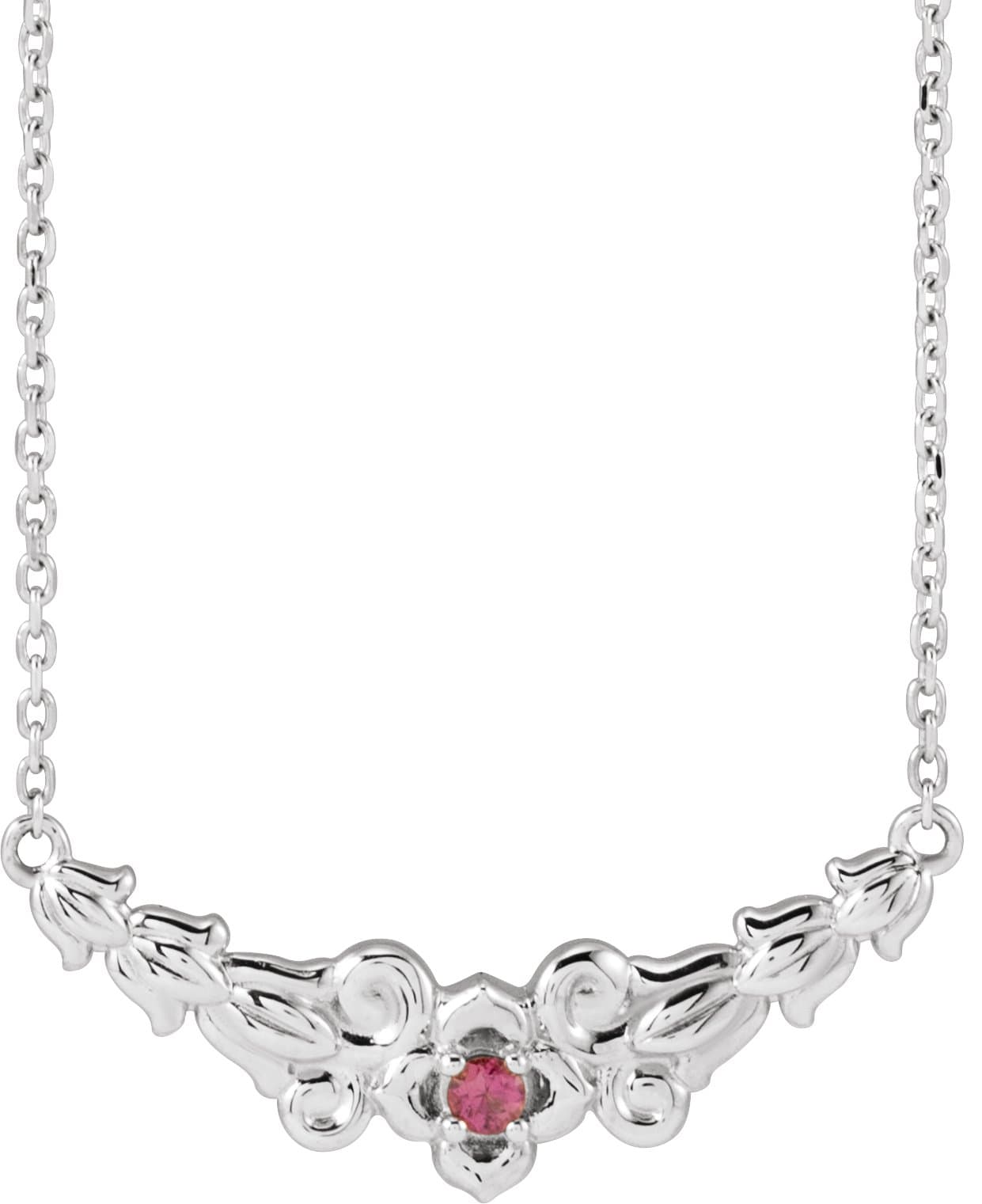 14K Rose Natural London Blue Topaz Floral 18 Necklace
