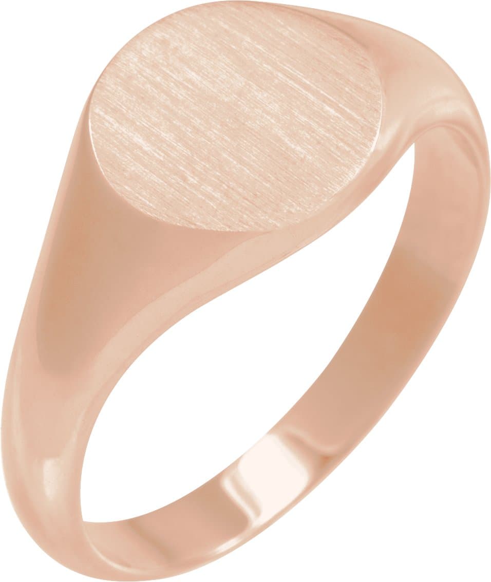 14K Rose 11 mm Signet Ring