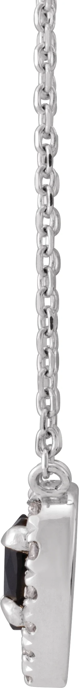 French-Set Solitaire Necklace, view 3
