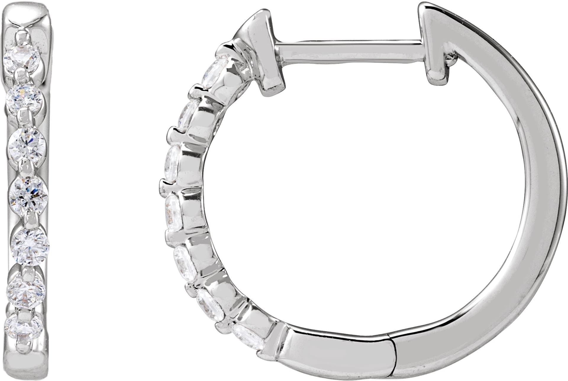 14K Rose 1 CTW Lab-Grown Diamond Hoop Earrings