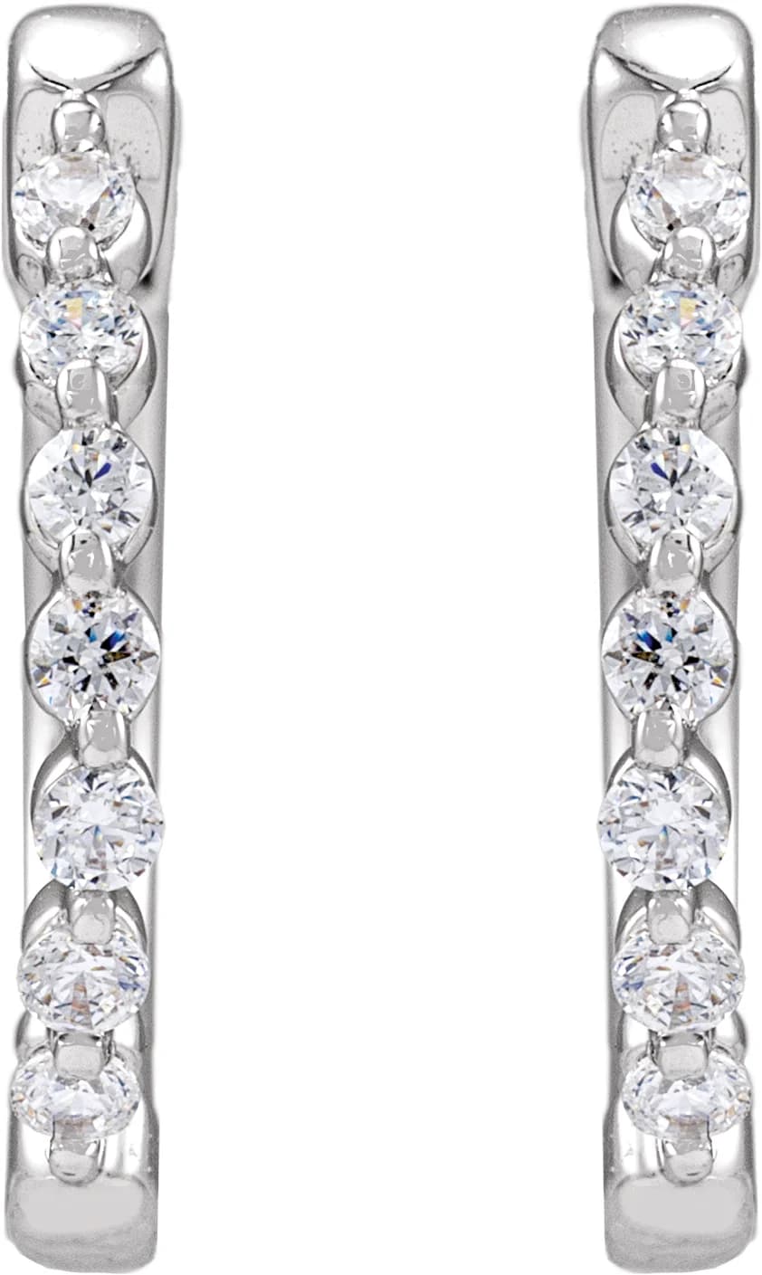 Lab-Grown Diamond Hoop Earrings — view 3