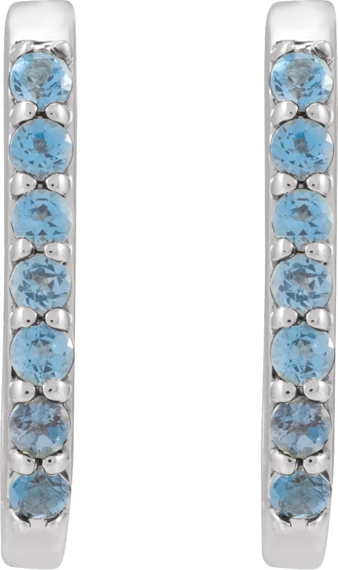 Accented Elongated Hoop Earrings, view 3
