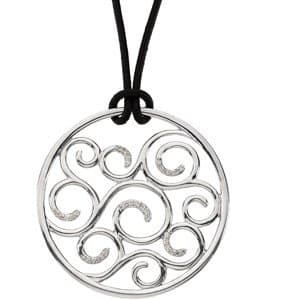 Sterling Silver 1/6 CTW Natural Diamond Scroll 18 Necklace
