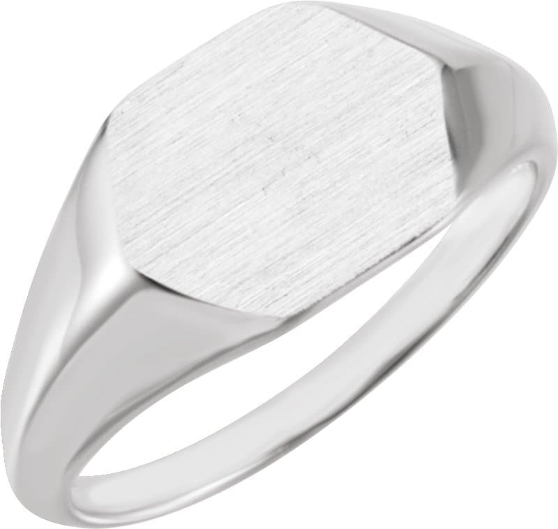 14K Rose 12x10 mm Geometric Signet Ring